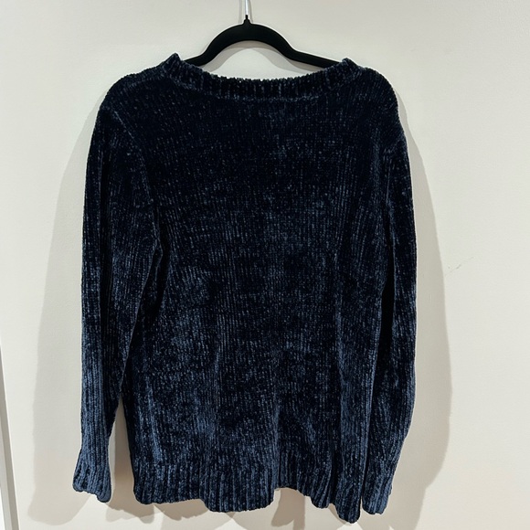 Orvis Womens Navy Blue Chenille Sweater - Picture 3 of 5
